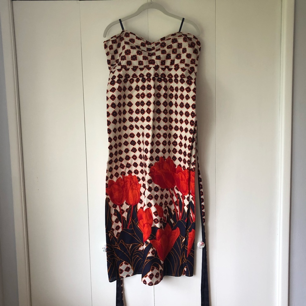 Maeve strapless poppy dress